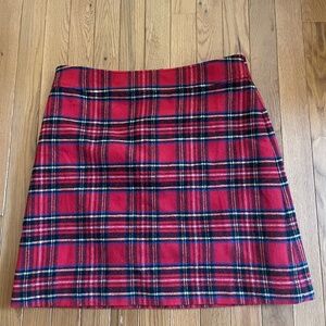 J Crew Plaid Wool Skirt